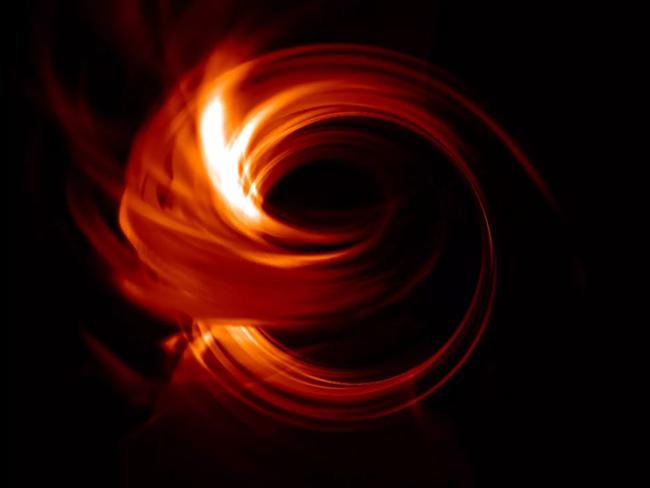 Modelling of the black hole Sagittarius A, based on what the general relativity theory predicts it would look like. Radio astronomers are in the process of attempting to capture the first real image of a black hole. Picture: MONIKA MOSCIBRODZKA