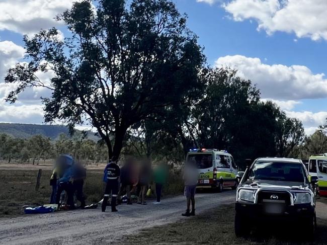 A teenage girl was flown to hospital after being thrown from a horse at Deep Creek in the North Burnett on Saturday.