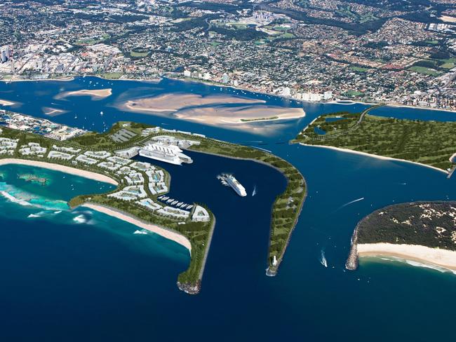 Breakwater Group plans for a mega development involving cruise ship terminal, superyacht marina and ferry terminal at The Spit with 175 land packages for third-party developers