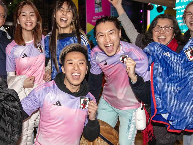 ADELAIDE, AUSTRALIA - Advertiser Photos AUGUST 5, 2023: Gallery - FIFA Women's World Cup Japan plays Norway at the FIFA Fan Festival in the Festival Plaza, SA. Picture: Emma Brasier