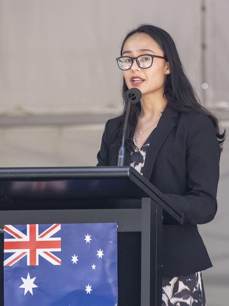 Toowoomba Young Citizen of the Year Mahsa Nabizada. Australia Day celebrations at Picnic Point in Toowoomba. Thursday, January 26, 2023. Picture: Nev Madsen.