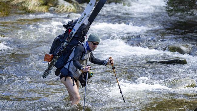 Crossing the Big River during the 2022 Alpine Odyssey. Picture: Mark Watson