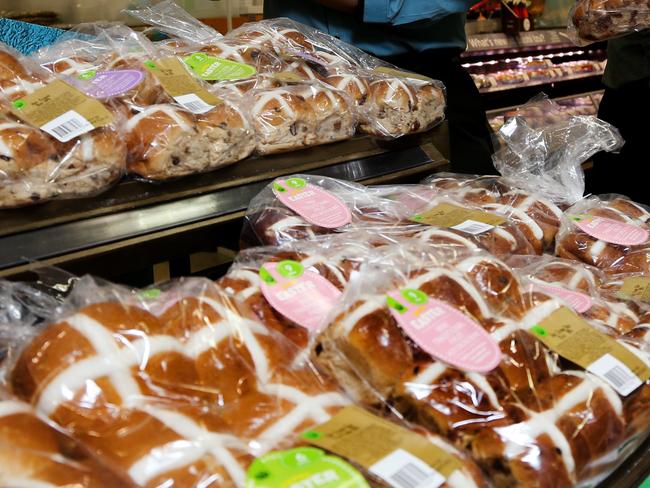 Woolworths’ hot cross buns scored the highest of the major supermarkets’ products. Picture: Stewart McLea