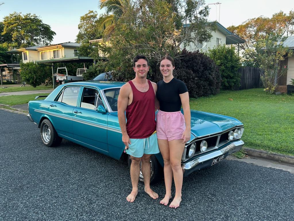 Slater Pearce with his girlfriend Emily Bella standing in front of his car, which was a beloved family possession handed down from father to son. Photos supplied by the Pearce family.
