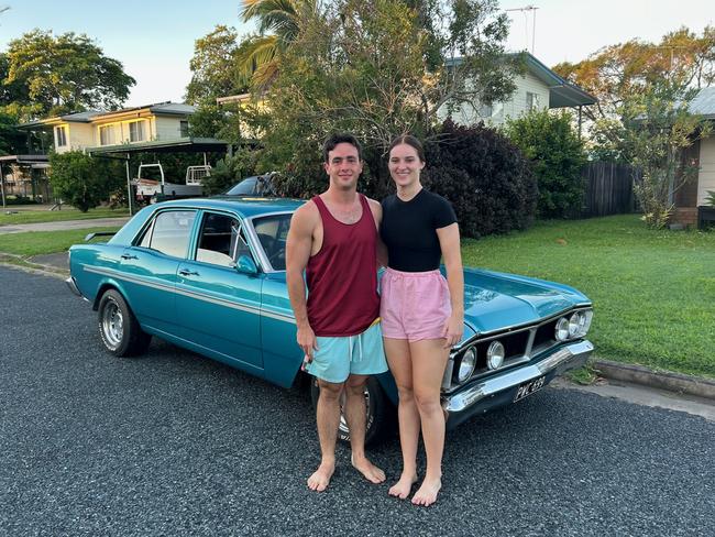 Slater Pearce with his girlfriend Emily Bella standing in front of his car, which was a beloved family possession handed down from father to son. Photos supplied by the Pearce family.