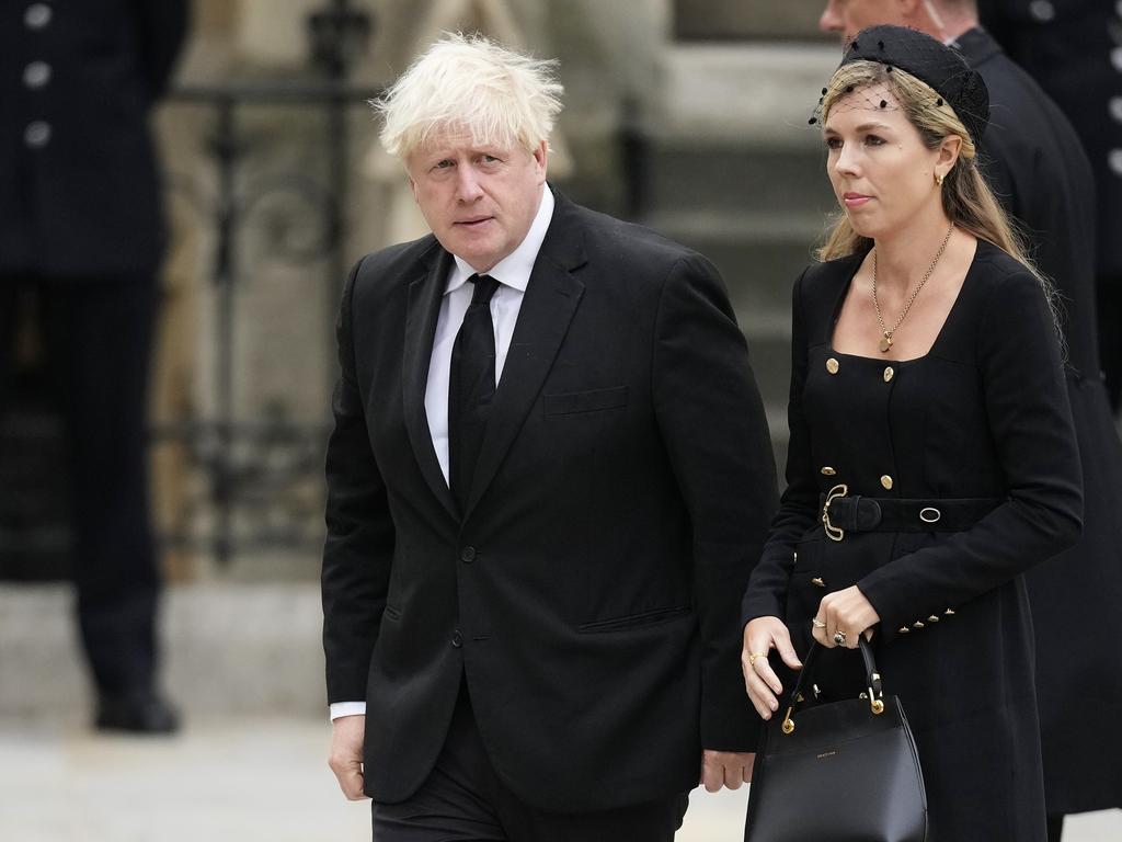 Former Prime Minister Boris Johnson and wife Carrie Johnson arrive at Westminster Abbey. Picture: Getty Images)