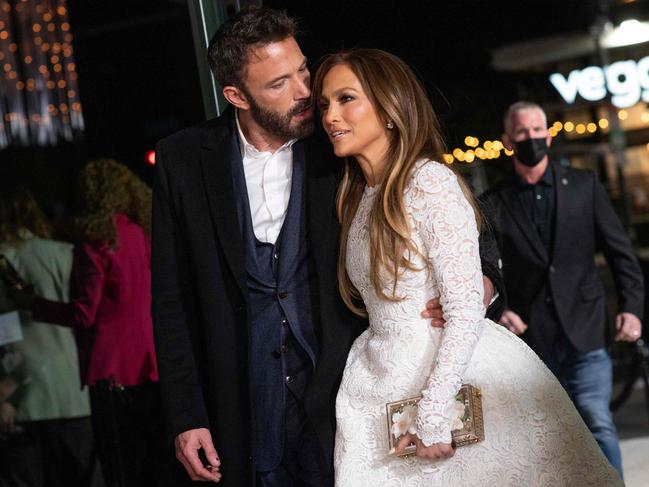 Jennifer Lopez and actor Ben Affleck did not sign a prenup before walking down the aisle twice in 2022, with sources warning their divorce battle could “get ugly.” Picture: AFP