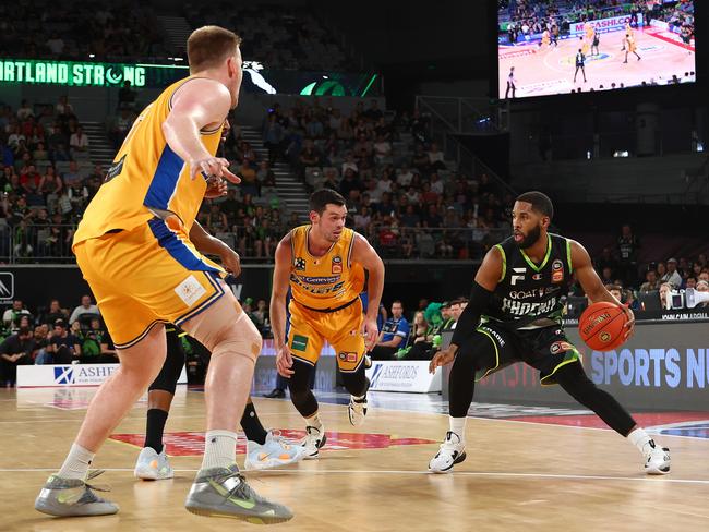 Gary Browne (R) impressed on his home debut. Picture: Graham Denholm/Getty Images