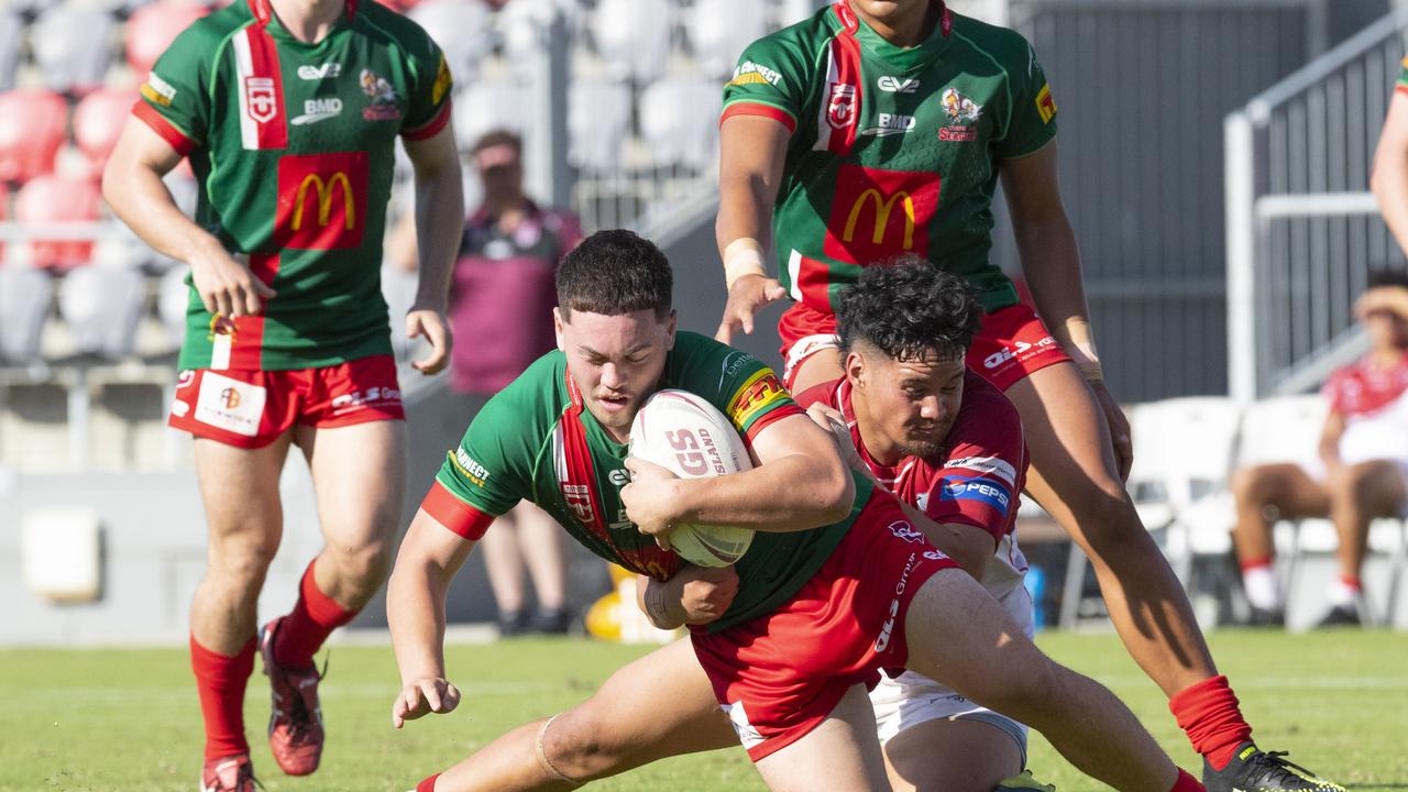 Cassius Cowley playing Meninga Cup for Jesse Maclean’s Wynnum. Picture: Renae Droop