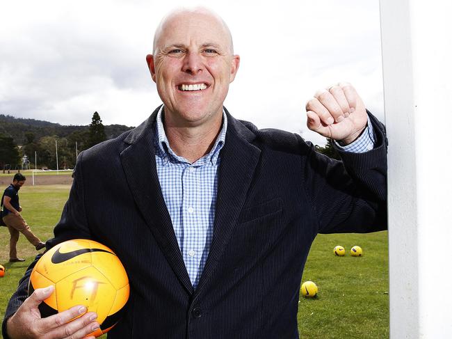 Football Tasmania CEO Matt Bulkeley ahead of the Football Tasmania release State of Play report. Picture: Zak Simmonds