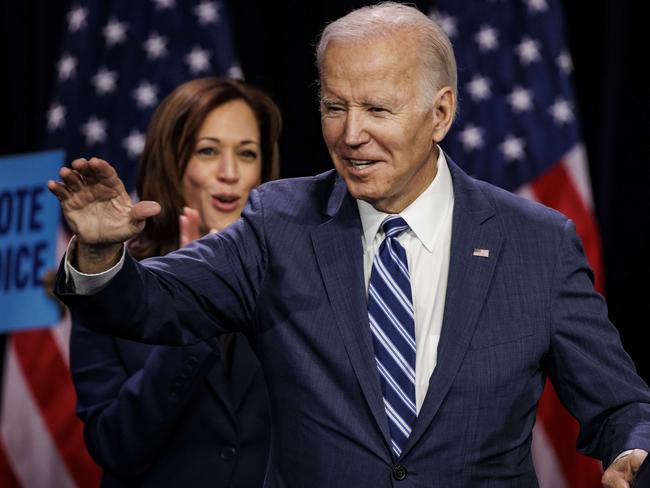 US President Joe Biden speaking after the Democratic Party had a historically successful midterm election. Picture: Samuel Corum