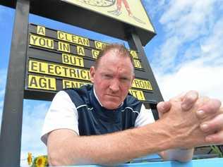 FED UP: Steve Wetton, owner of Scuba's Car and Dog Wash in Gympie, has had enough of AGL threatening to cut off his power amid huge monthly bills. Picture: Tom Daunt