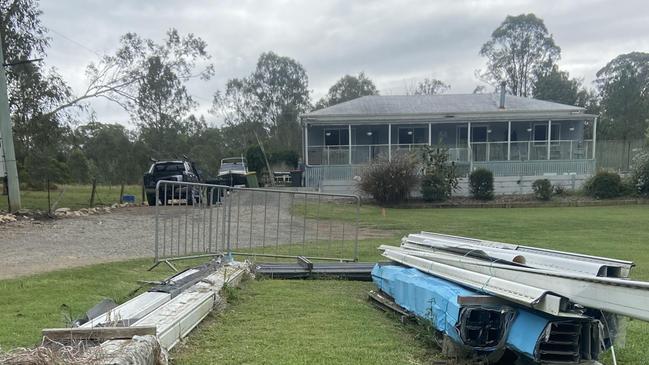 Work was halted on this Munruben shed because of the flood overlay. Picture: Contributed