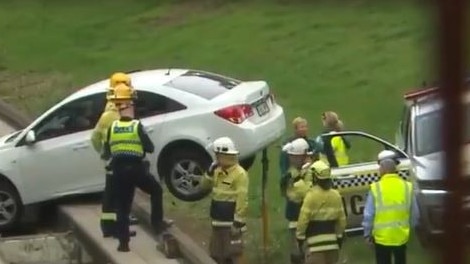 In the most recent mishap on the O-Bahn, on May 5, 2023, a 79-year-old motorist got stuck on the tracks at Paradise after making a wrong turn. Picture: 7NEWS