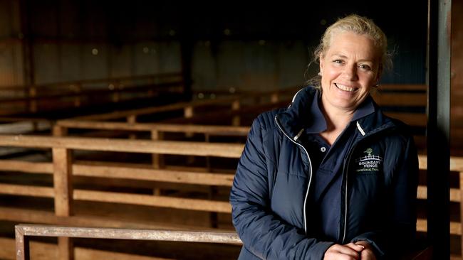 Belief finalist Kate Sharkey runs educational farm tours around her family’s farm at Balliang East to give Year 12 students a first-hand experience of food production. Picture: Andy Rogers