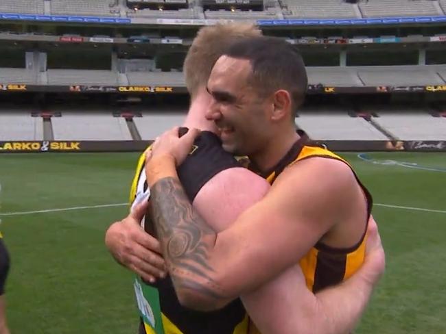 Tears fall as mic catches cheeky farewell