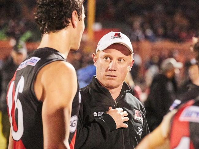 West Adelaide Coach, Gavin Colville at Norwood Oval, in the match between West Adelaide and Norwood, Friday, July 20, 2018. Picture: MATT LOXTON