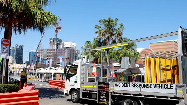 Noise from the light rail work has deterred people dining out. Picture: Angelo Velardo