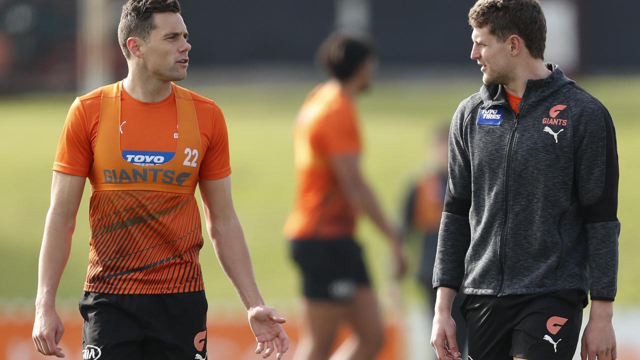 Josh Kelly and Jacob Hopper are two of the Giants’ best players. Picture: AFL Photos via Getty Images