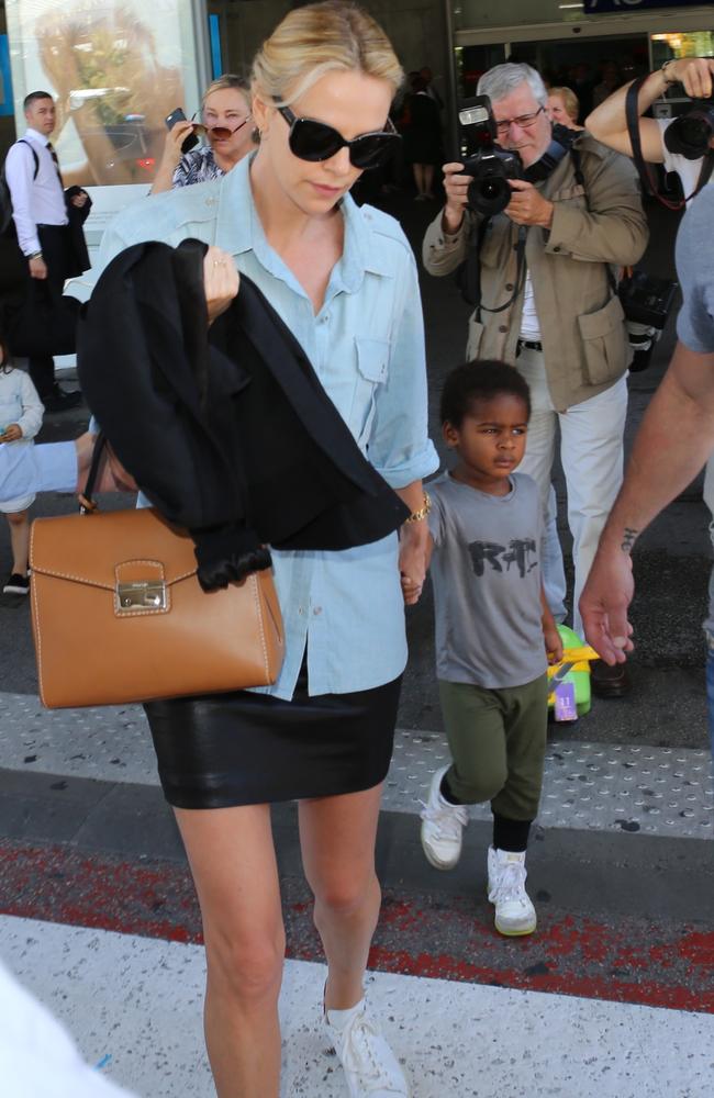 Charlize Theron and her cute son Jackson. Source: Splash News