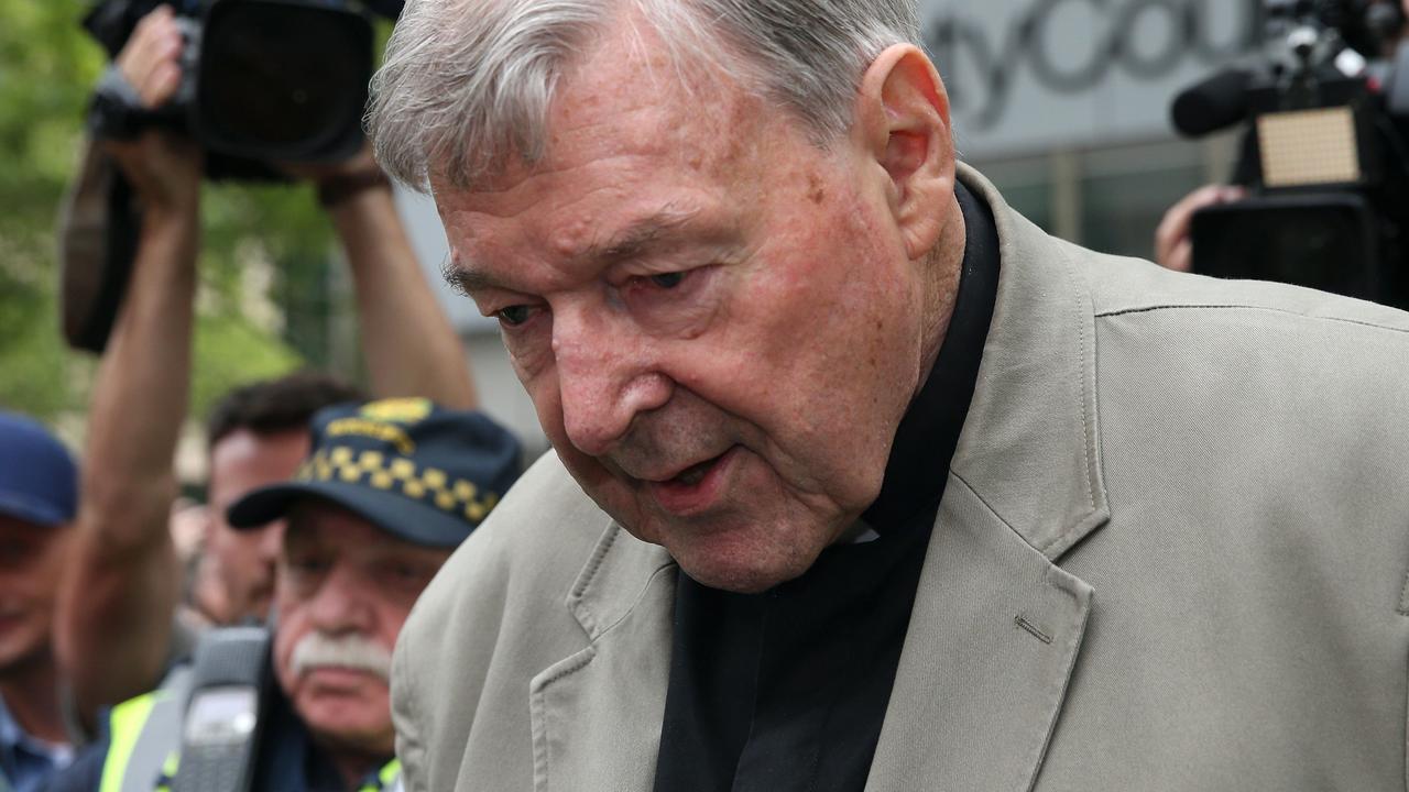 George Pell outside court. Picture: AFP