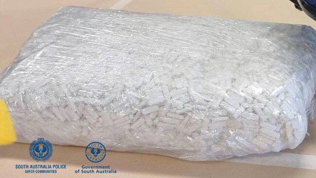 Police seized approximately 10,000 white tablets labelled 'Xanax but believed to be counterfeit. Picture: Supplied