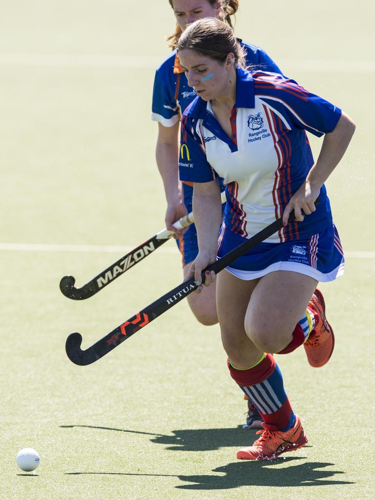 Rangeville captain Tannah Hood against Newtown in J1 girls Toowoomba Hockey Association grand final at Clyde Park, Saturday, September 11, 2021. Picture: Kevin Farmer