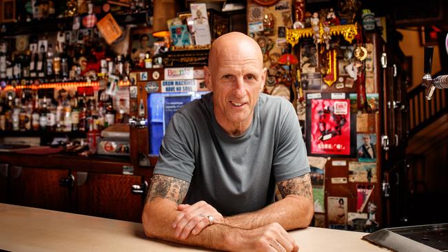 Former publican and now Richmond Football Club boxing and grappling Coach, Greg ‘Clanger’ Kleynjns at the Grace Emily Hotel. Picture Matt Turner