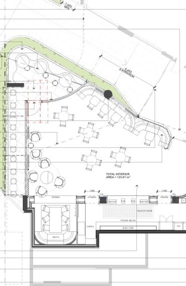 A birds eye view of what the inside of the new cafe and bar in the lobby of Penrith's Astina Hotel will look like. Picture: Supplied/Integrated Design Group