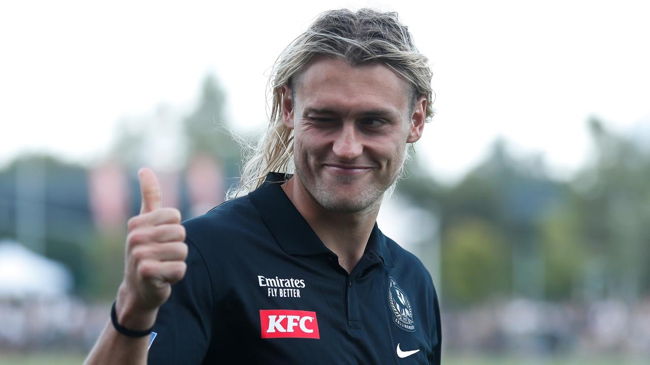 Collingwood’s new skipper Darcy Moore says the players will support Ginnivan through his suspension. (Photo by Michael Willson/AFL Photos via Getty Images)