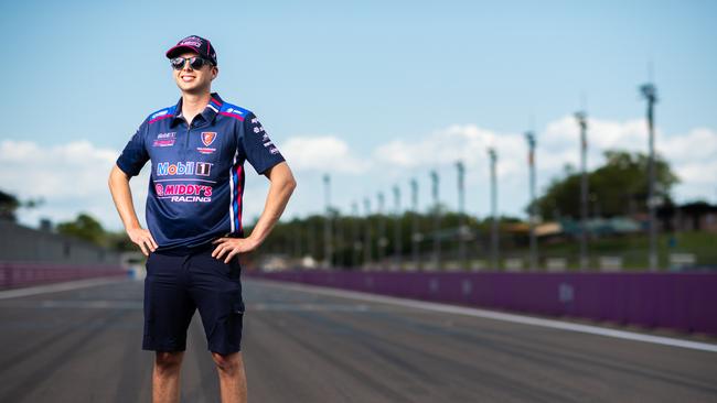 Darwin born Supercars driver Bryce Fullwood at the Hidden Valley track ahead of the first round of the Supercars today. Picture: Che Chorley