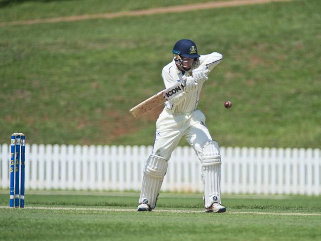 Mitchell Doolan bats for Toowoomba Grammar School against Brisbane Grammar School in GPS Competition round one cricket at Toowoomba Grammar School, Saturday, February 1, 2020. Picture: Kevin Farmer