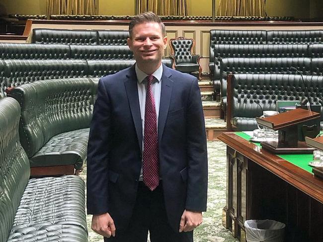 Liberal MP Matt Cross revealed his cancer diagnosis to parliament on Tuesday night. Picture: Instagram.