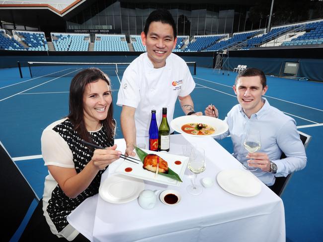 Tennisgoers are now spoiled for choice, compared to three decades ago, with Nobu among the food options at Melbourne Park. Picture: Rebecca Michael