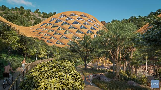 Artist's impression of how the transformed Mt Coot-Tha quarry site could look. Image: PRAX Studio