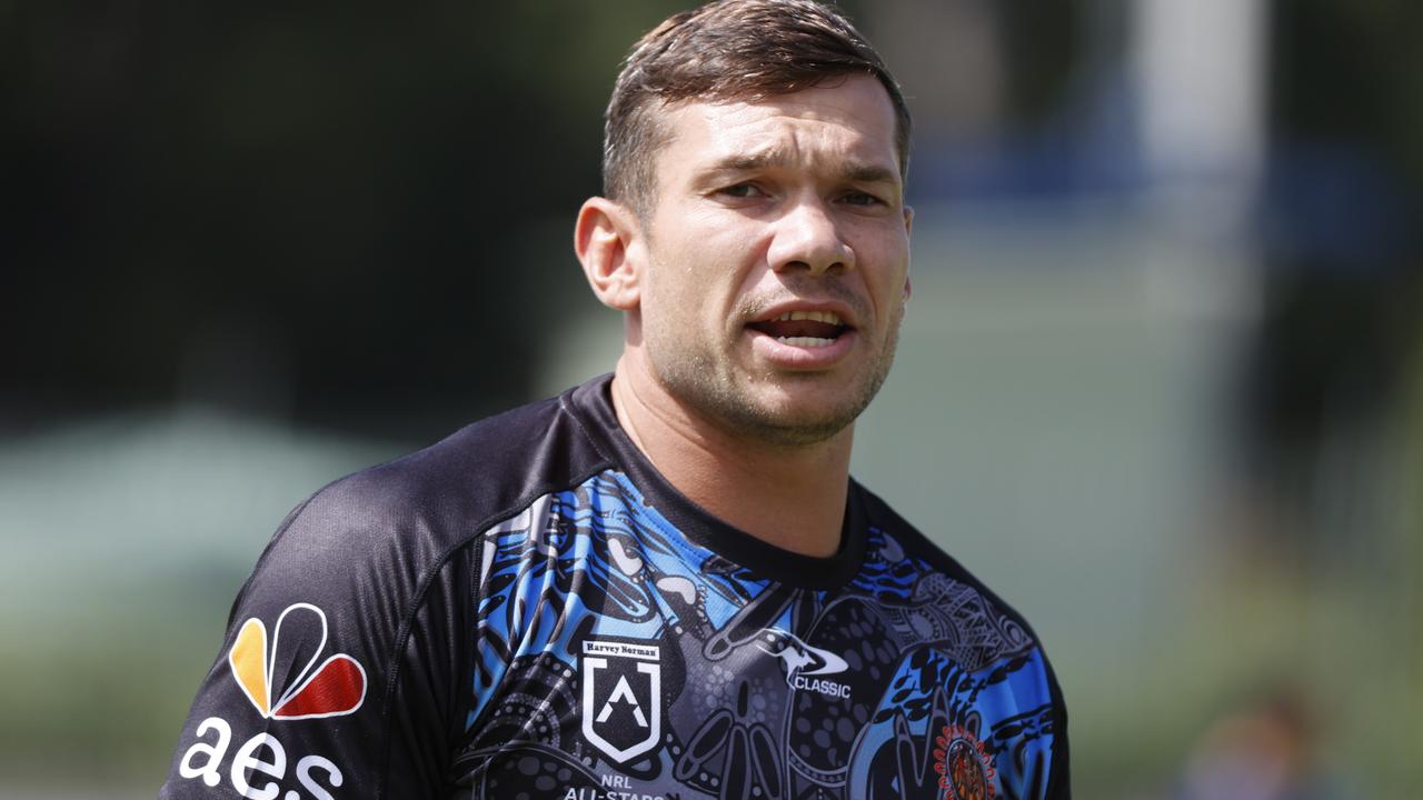 DAILY TELEGRAPH. FEBRUARY 8, 2022. Pictured at the Indigenous All Stars NRL Team training session at Sydney Olympic Park today is Brent Naden. Picture: Tim Hunter.
