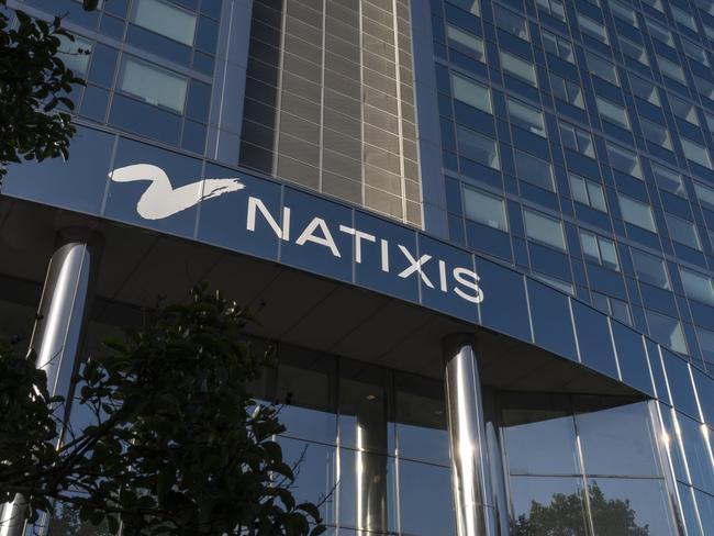 The Natixis SA logo sits on the company's offices in Paris, France, on Saturday, June 29, 2019. The latest turmoil in European finance is swirling around H2O Asset Management, a London-based firm that boomed since its founding almost a decade ago with the backing of French investment bank Natixis. Photographer: Martin Barzilai/Bloomberg