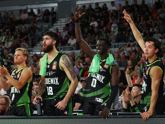 The Phoenix bench had plenty to celebrate. Picture: Graham Denholm/Getty Images