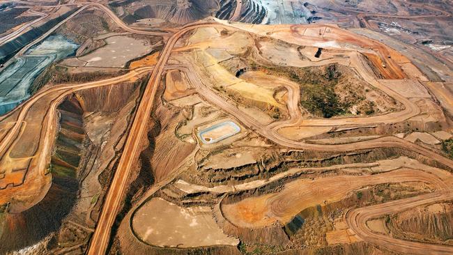 Mt Whaleback iron ore mine from above.