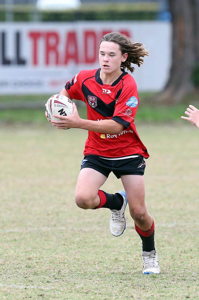 A Rugby League Gold Coast junior gala day at Burleigh Bears Junior Rugby League Club. Under 14s. Mudgeeraba vs Helensvale. Number 13. 5 September 2021 Miami Picture by Richard Gosling