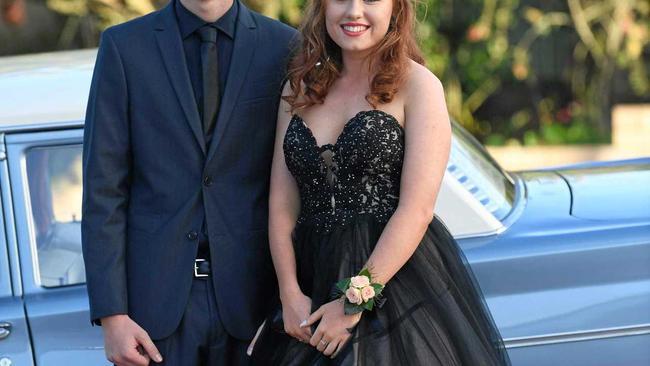 Jake Bennie and Sophie Hall arrive at the St Patrick's College formal this week. Picture: Troy Jegers
