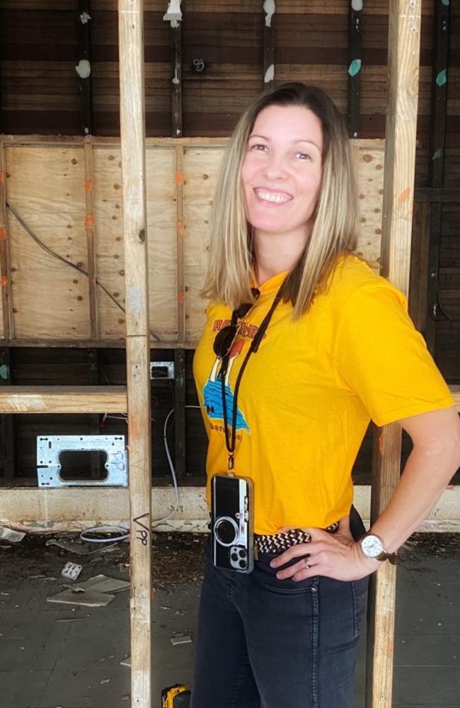 Claire Sowden at the Resilient Lismore building during its rebuild after the floods.