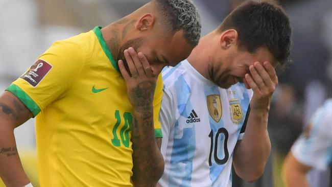 Brazil's Neymar and Argentina’s Lionel Messi were expected to play in Melbourne next month. Picture: AFP