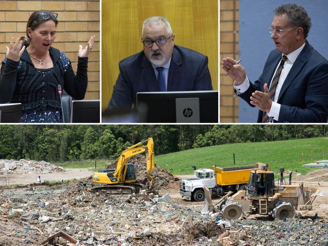 Cr Sally Townley and Cr Paul Amos (far right) led a push to include progress on waste management in the KPIs of senior staff such as GM Steve McGrath.