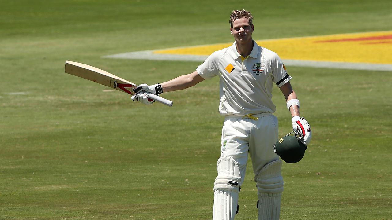 Steve Smith of Australia celebrates his hundred in Centurion. Photo by Morne de Klerk/Getty Images