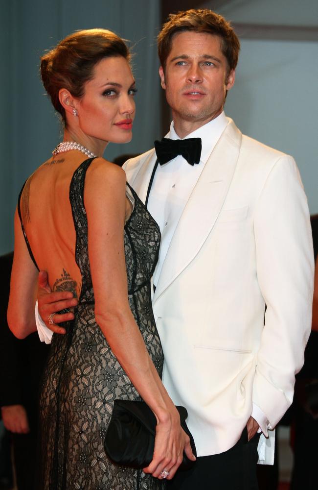 Angelina Jolie and Brad Pitt attend the The Assassination of Jesse James by the Coward Robert Ford premiere on the Day 5 of the 64th Annual Venice Film Festival on September 2, 2007 in Venice, Italy. Picture: Getty