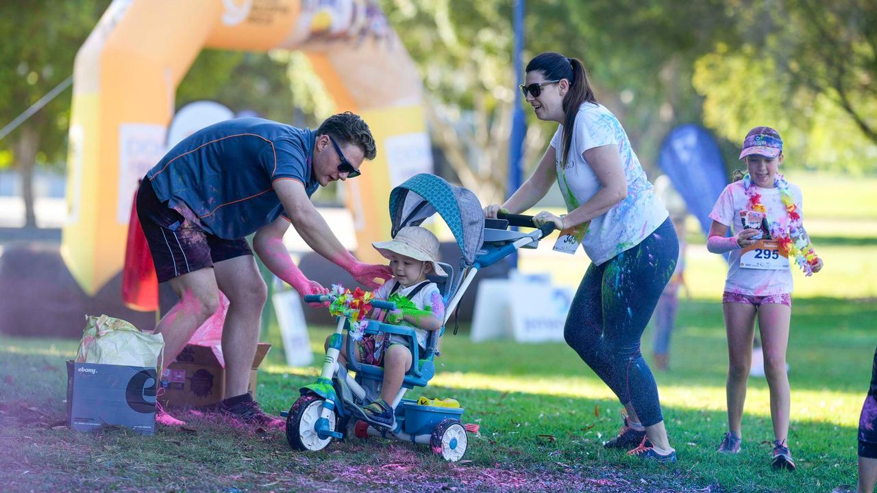 Photos from Cherryandjun Photography of the 2023 Gladstone Colour Me Capricorn fun run for the RACQ CapRescue.