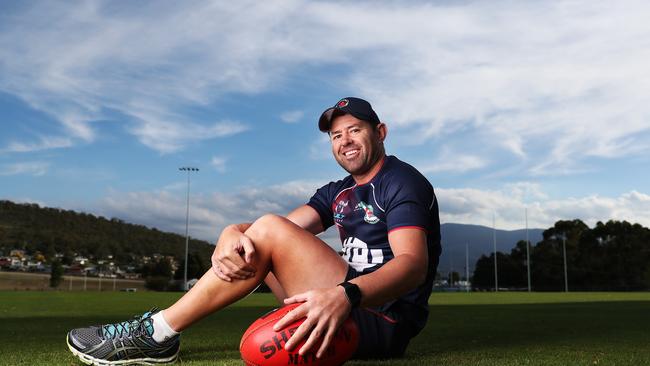 Former Adelaide Crows star Ian Callinan is just as good with the bat as he is with the football. Picture: Nikki Davis-Jones