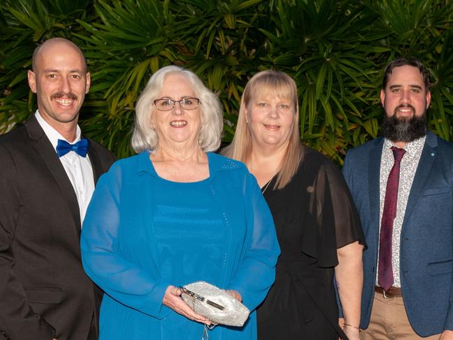 Matt Lombardozzi, Deborah Wright, Tina Sorensen, David Woods, Neil Lamb, Ashley Lovi and Meegan Gelhaar at Resource Industry Network Gala Dinner/Awards Friday 1 September 2023  Picture:Michaela Harlow