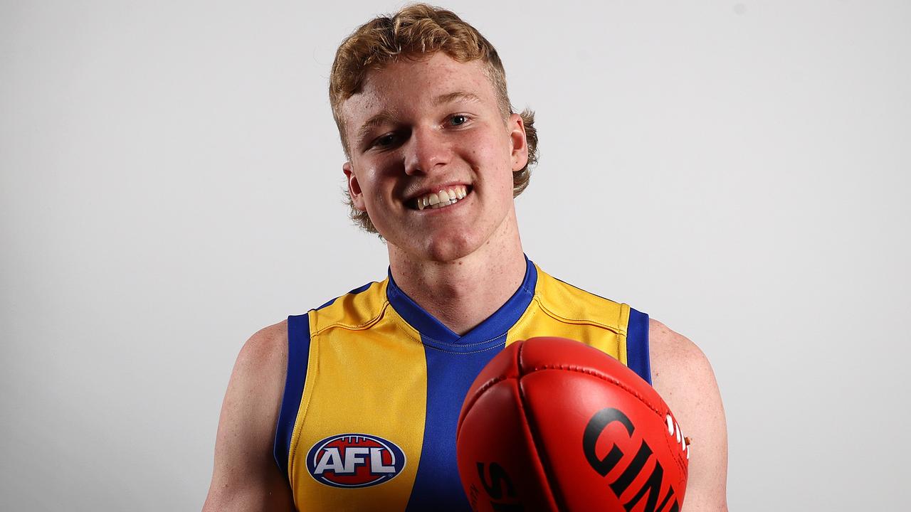 MELBOURNE . 28/11/2022. AFL National Draft at Marvel Stadium. Rueben Ginbey after being drafted by the West Coast Eagles . Picture by Michael Klein